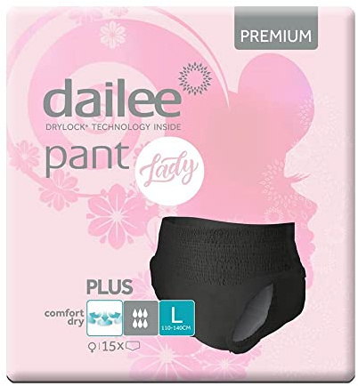 Dailee Pant Lady Plus Black M, 90 Stück