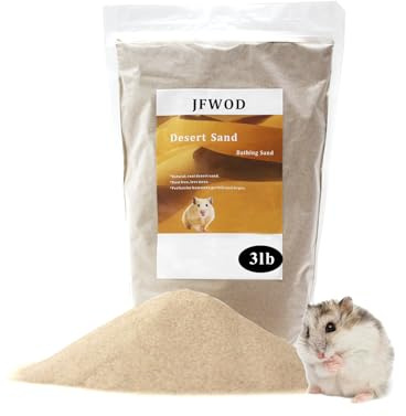 JFWOD Hamster Bath Sand, 3lb Dust Free Desert Sand or Potty Litter Sand for Hamster Chinchillas Gerbil Syrian Mice Small Animals(Beige)