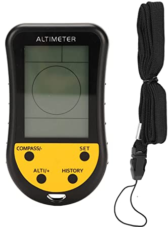 Digitales Höhenmesser Barometer, 8 in 1 LCD Digital Thermometer Uhren, Hintergrundbeleuchtung, Digitaler Kompass Höhenmesser, Verschleißfest, Leicht zu Tragen für Outdoor Fans, Wandern, Camping