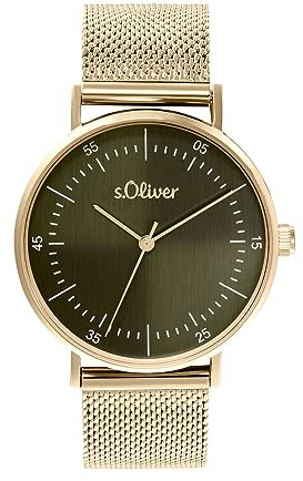 s.Oliver Armbanduhr Damen Quarzuhr Analog, mit Edelstahl Armband, Roséfarben, 3 bar Wasserdicht, Kommt in Uhren Geschenk Box, 2036553