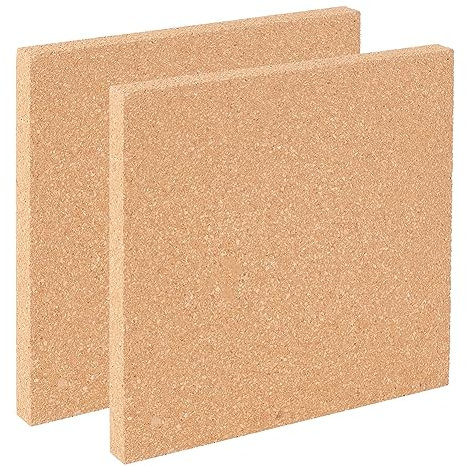 OLYCRAFT 2PCS Tableau d'Affichage Carré 201x201mm en Bois - Tableau de Liège 15mm d'Épaisseur pour Décoration Murale, Fêtes et Bricolage