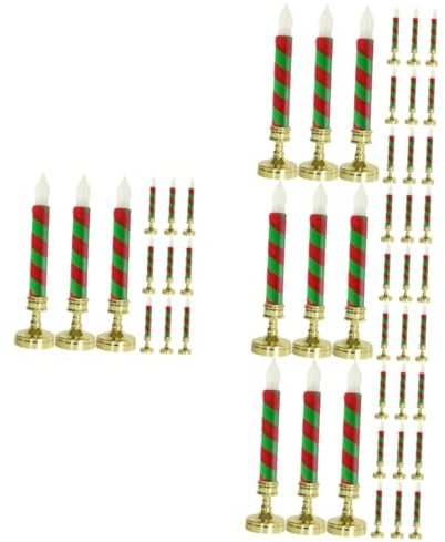 DOITOOL 48 Stk Kerzenring Flackernde Fensterkerze Led Zuckerstange Weihnachtskerzen Geführte Weihnachtskerzen Batteriebetriebene Weihnachtskerzen Plastik Weihnachten Weihnachtsutensilien