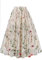 AXOE Femme Jupe en Tulle Festival Mi Longue Con 3 Couches Évasée Taille Élastique pour Ete, Mariage, Cocktail Beige avec Fleurs Brodées F02, Taille 36-40, S