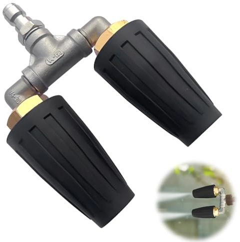 Mineup High Pressure Washer Rotating Dual Turbo Nozzle, 4000PSI 0.35 1.8GPM Rotating Spray Turbo Nozzle with 1/4 Quick Connect, Rotating Turbo Nozzle for Pressure Washer Garden, Roof,Path