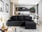 Luxusbetten24 Designer Sofa Cali mit Stauraum und Schlaffunktion | Bezug: Stoff | Farbe: Schwarz | Stellvariante: Rechts