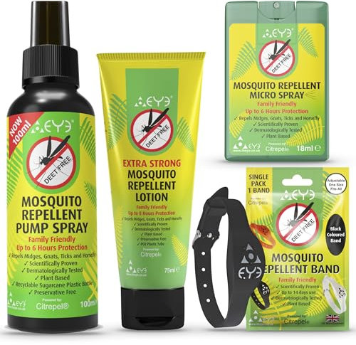 THEYE Mosquito Repellent Solo Traveler Pack - Natural, Preservative Free - Family Friendly Insect Repellent DEET Free - Maximum Strength Insect Repellent Travel Pack - Insect Repellent Bracelets