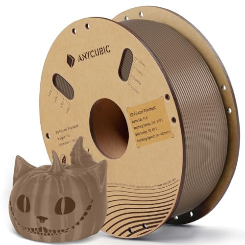 ANYCUBIC PLA Filament 1.75mm 1KG Braun, 3D Drucker Filament, Filament-3D-Druckmaterialien Intelligente Identifikation