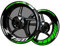 Adesivi riflettenti in vinile per bordo di cerchi da moto, adesivi kit per Kawa&saki Z750, strisce cerchione moto completo per 2 ruote cerchi da 17 (verde riflettente+argento)