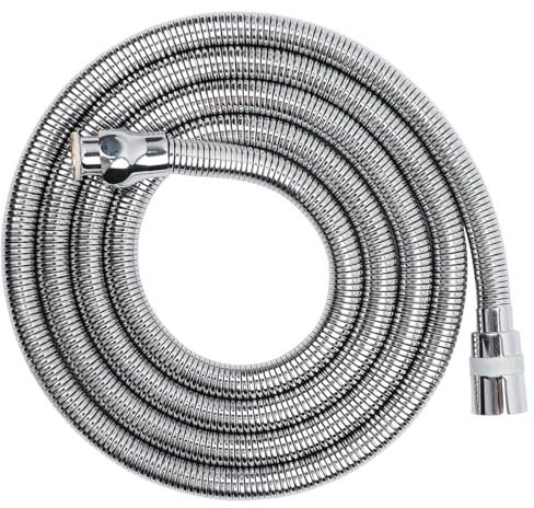 AMZSKU Tuyau de douche universel de 2 m, avec protection anti-torsion en acier inoxydable, tuyau de douche flexible, avec joints d'étanchéité