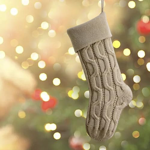 Süßigkeitenbeutel aus Strickwolle, doppelseitig, 8 Zeichen, schmale Version, Geschenktüte, Anhänger, Weihnachtsstrumpf