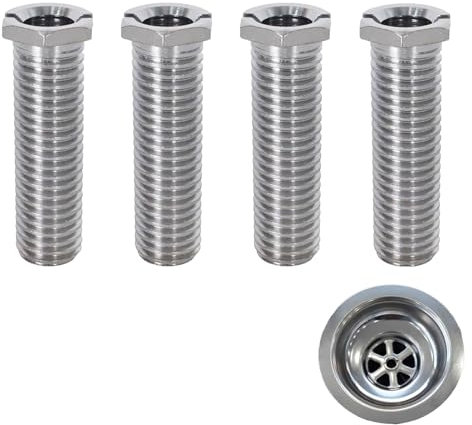 4 Stück Hohlschraube Spüle,Siebschraube,45mm Edelstahl Hohlschraube,Siebkorbventil,Franke Spüle Ersatzteile,Hohlschraube Edelstahl,Abflusssiebschraube,Zubehör Für Küchenspülen Ablaufventil