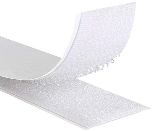 Strisce adesive autoadesive | larghezza e lunghezza a scelta | gancio, soffietto o set | 5 pezzi | nero o bianco (bianco, set – 16 mm x 150 mm)