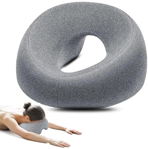 agogue Massagekissen Kopf Loch, Massage Kopfstütze Für Bett Massage Zubehör Kopfkissen Mit Loch Piercing Kissen, Gesichtskissen für Professionelle Massages Piercing Pillow für Büro Und Zuhause (Grau)