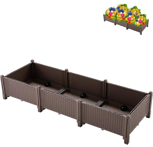 Rattan Garden Fiorter Box Hochbeet aus Kunststoff für Kräuter, und