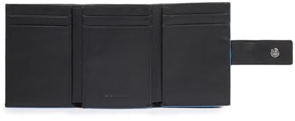 PIQUADRO - Portafoglio Tascabile Compatto Porta Monete Pelle - Uomo - Nero