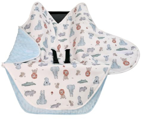 amo nenes Einschlagdecke Babyschale Universal Fußsack für Buggy Winter Decke Herbst Babydecke Baumwolle Kinderwagen 3-Punkt- Gurt für Baby 0-12 Monate