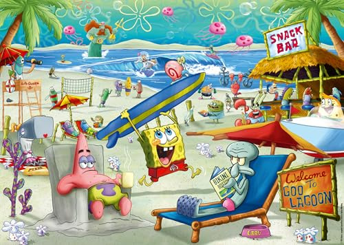 Ravensburger Spongebob Schwammkopf: Beach Fun at The GOO Lagoon – 1000 Piece Jigsaw for All Ages
