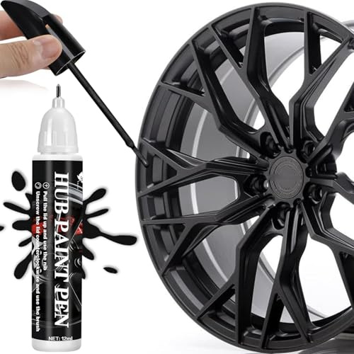 Comioke Lackstift Schwarz Glänzend für Felgen – 2-in-1 Felgen Reparaturset, Lackstift Auto zur schnellen Ausbesserung von Kratzern (Schwarz)