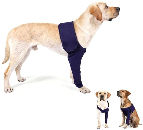 HECHKJ Protection pour Pattes de Chien L – Manchon de Rééducation Anti-Léchage, Confortable et Réutilisable pour Récupération Post-Opératoire, Protection des Plaies des Pattes Avant
