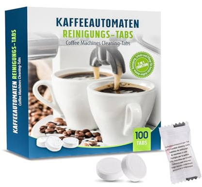 Reinigungstabletten Kaffeevollautomat 100 Tabs – 3in1 Reinigung mit Aktivsauerstoff – Kompatibel mit Siemens EQ Series, Jura, Melitta, Bosch – Profi Qualität für saubere Brühgruppe & besseres Aroma