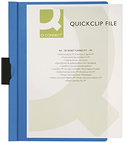Q-Connect KF00462 Diverse Mappen Klemmmappe A4 transparent blau
