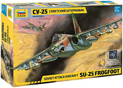 Zvezda - Modelos de Aviones Sukhoi Su - 25 Frogfoot, Escala 1:72