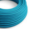 creative cables Cavo Elettrico Rotondo Rivestito in Tessuto Effetto Seta Tinta Unita Ciano RM11-1 Metri, 3x0.75