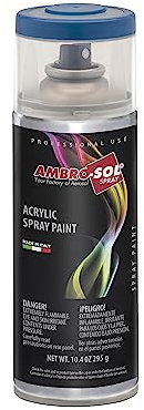Ambro-Sol V4005017 Vernis peinture Acrylique Multi-Usage, Peinture Brillante pour Intérieur et Extérieur, Adapté a Tous Type de Matériau, Aérosol En Fer-Blanc Recyclable de 400 ml, Bleu Trafic