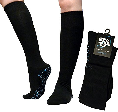 FitSox Pilates, Yoga, Martial Arts, Gym, Dance, Bar, Anti-Slip/Non-Slip, Sturzprävention, Noir / Bleu LONGUE