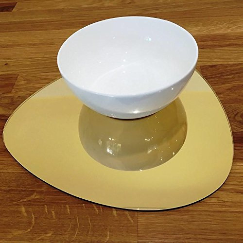 Pebble geformte Tisch-Sets Set, acryl, Goldfarben verspiegelt, 4er-Set