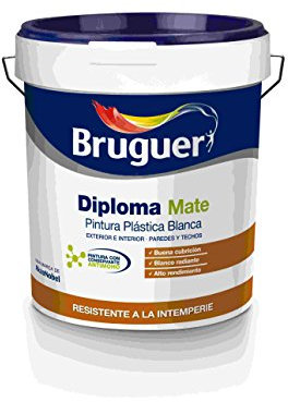 Akzo Nobel Coatings 363000014 - Pintura plast mate 15 lt bl ext. diploma bruguer