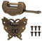 Antike chinesische Schlösser mit Schlüssel und Riegel, Haspen-Set, Vintage-Schmuck-Geschenk-Box, dekoratives Vorhängeschloss, Hardware-Verriegelungs-Set für Holzkisten, Liebesschloss