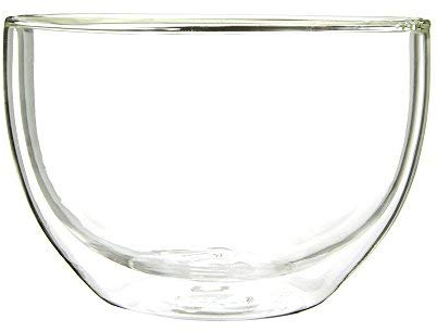 ZENRC Heat Insulated Double Wall Glass Matcha Bowl - Perfect Matcha Bowl (Chawan) for Whisking Matcha Green Tea 540ml 18.5 oz Thick Glassware for Soup Salad Juice Drink