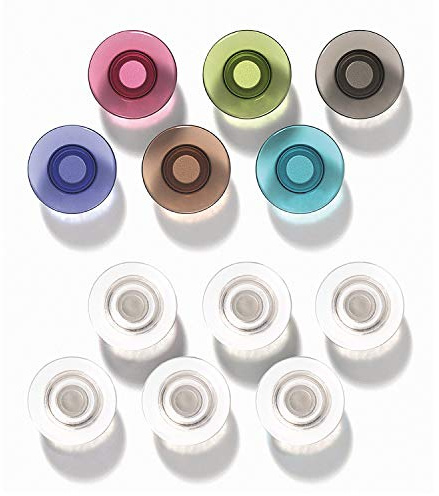 Quartet Strong Magnets for White Boards, Rare Earth Magnet for Glass Whiteboards, Assorted Colors, 12 Pack (85393)