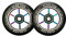 CLAS FOX Pro Stunt Scooter Rollen Roller Räder Wheels 100mm Ein Paar mit ABEC-9 Kugellager CNC Metallkern Graviti (2 stücke) (schwarz-Regenbogen)