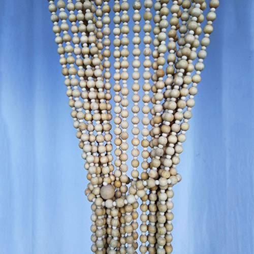 CDDQ Perlenvorhang Türvorhang Holzperlen Vorhänge Holzperlenvorhang für Türschrankpassage Raumteiler Haus Dekoration Trennwand Hölzerne Vorhänge,Nussbaum,Holzfarbe,100 * 200cm,120 * 200cm