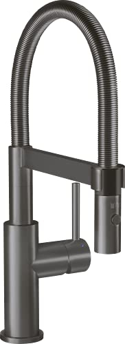 Villeroy & Boch Steel Expert Compact Küchenarmatur, Hochdruck, Wasserhahn Küche mit Umschaltfunktion und schwenkbarem Auslauf, Spültischarmatur wassersparend, Auslauf Höhe 143mm, Anthracite
