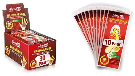 THERMOPAD Handwärmer – DAS ORIGINAL: 30 Paar Wärmepads für 12 Stunden Wärme I Sofort Taschenwärmer & Sohlenwärmer in Gr. L (40-42) – DAS ORIGINAL: 10 Paar Wärmepads (Einlegesohle) für 8 Stunden Wärme