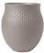Villeroy & Boch - Manufacture Collier taupe, kleine Vase Carré, 15 cm, Premium Porzellan, Taupe
