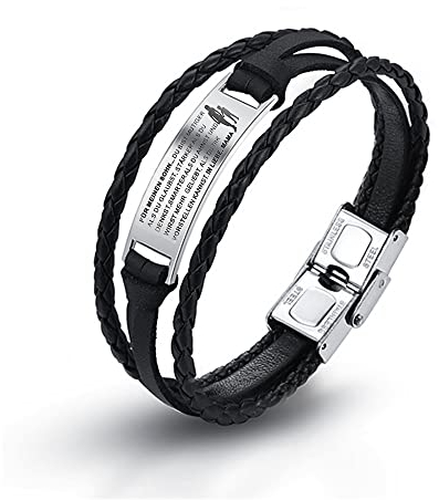 Armbänder Edelstahl Kunstleder Armschmuck Geburtstagsgeschenk Geschenk für Tochter Sohn Mädchen Damen Junge Herren (Mama für Sohn)