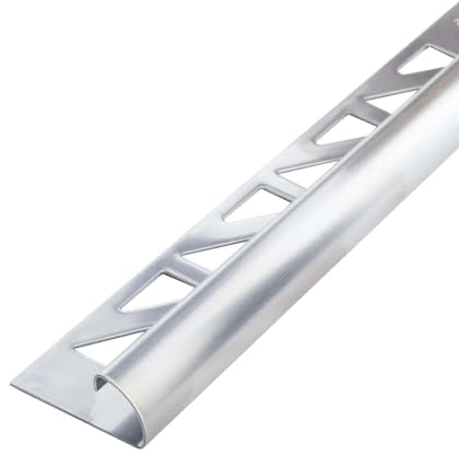 Dalsys Fliesenschiene Viertelkreisprofil Edelstahl Gebürstet 2,5m x 12,5mm, Rundprofil Halbrundprofil Fliesenprofil