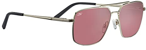 Serengeti Unisex Aitkin Sonnenbrille, Glänzendes helles Gold, M