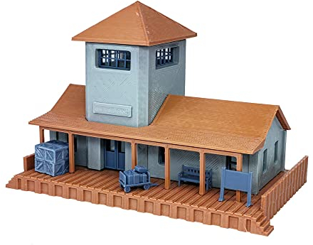 Outland Models Eisenbahnlandschaft Klassischer Kleiner ländlicher Bahnhof Spur H0