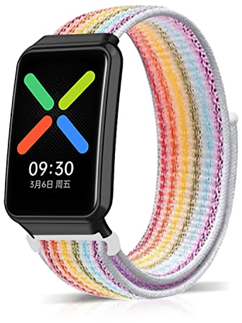ZoRoll Armband für Oppo Watch Free, Nylon Einstellbar Klettverschluss Ersatzarmband Sport Loop Soft Kompatibel mit Oppo Watch Free - Bunt