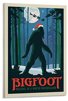 Klassisches Retro-Poster Meet Bigfoot Poster Dekorative Malerei Leinwand Wandposter und Kunstdruck Moderne Familie Schlafzimmer Dekor Poster 60 x 90 cm