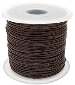 Realm Waxed Cord Cotton - Bracelets, Necklaces, Jewellery Thread, Shamballa Macrame (1mm Brown - 3m)