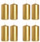 Pillar Candles, Pack of 8, Unscented, Long Burning Time, 10 x 5 cm / 4 x 2 in (Gold, Metallic)