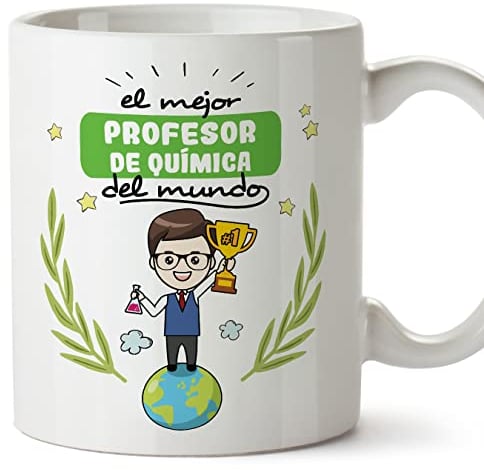 MUGFFINS Tazas para PROFESOR DE QUÍMICA hombre - En Español - Mejor del mundo - 11 oz / 330 ml - Regalo original y divertido