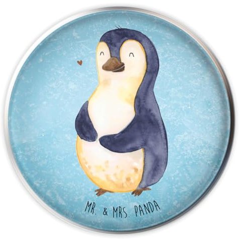 Mr. & Mrs. Panda Waschbecken Stöpsel Pinguin Diät - Geschenk, Abflussstöpsel, Waschbecken Stopfen, Bauch, glücklich, Selbstrespekt, Abnehmen,