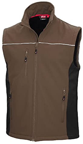 Nitras Motion Tex Light Softshellweste, braun/schwarz Softshell-Material mit wasser- und windabweisenden, sportliches Design, Regular Fit (DE/NL/SE/PL, Alphanumerisch, XL, Regular, Regular, braun)